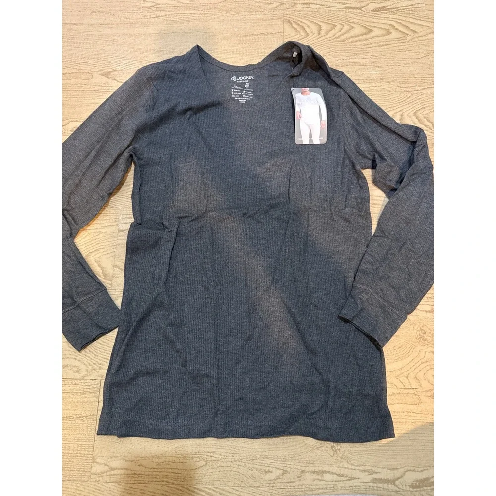NWT Jockey Thermals Mens Long Sleeve Vest Style 2401 Grey Size Large‎